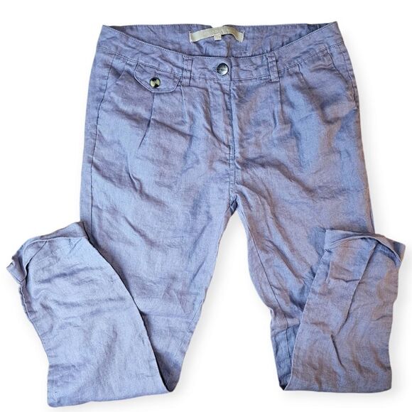 Silvian Heach Lavender Lilac Linen Cuffed Pants - Picture 8 of 8